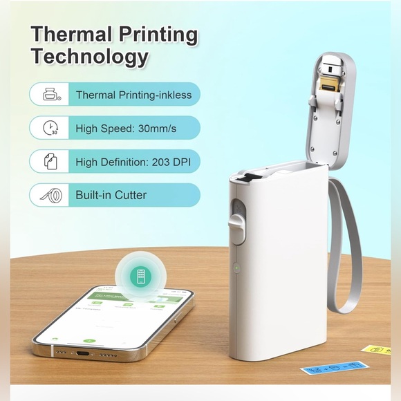 Label Maker Machine with Tape, P21 Bluetooth Label Printer, Wireless Mini Label - Picture 2 of 6